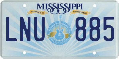 MS license plate LNU885