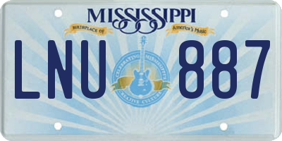 MS license plate LNU887