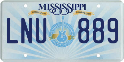 MS license plate LNU889