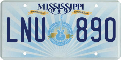 MS license plate LNU890