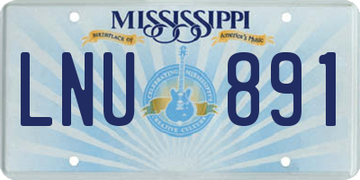 MS license plate LNU891