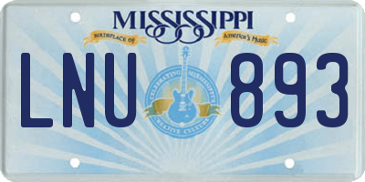 MS license plate LNU893