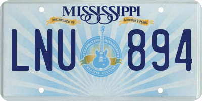 MS license plate LNU894