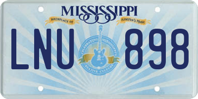 MS license plate LNU898