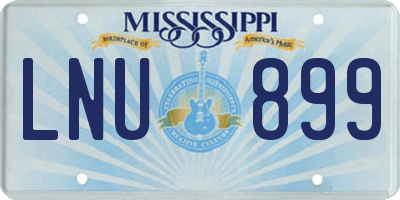 MS license plate LNU899