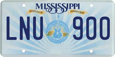 MS license plate LNU900
