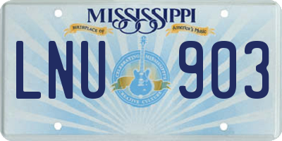 MS license plate LNU903