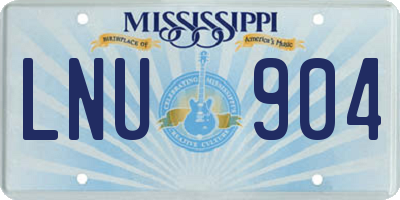 MS license plate LNU904