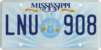 MS license plate LNU908