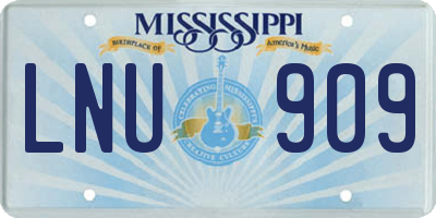 MS license plate LNU909