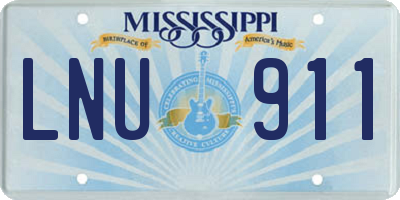 MS license plate LNU911