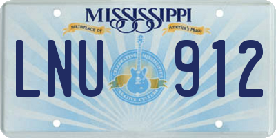MS license plate LNU912