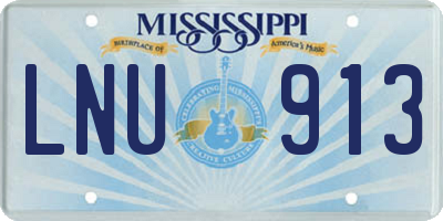 MS license plate LNU913