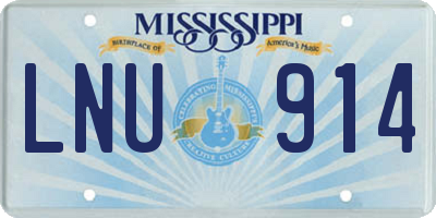 MS license plate LNU914