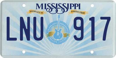 MS license plate LNU917
