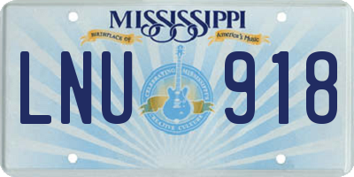MS license plate LNU918