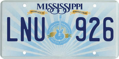 MS license plate LNU926