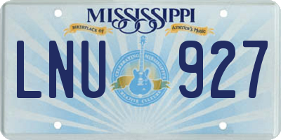 MS license plate LNU927