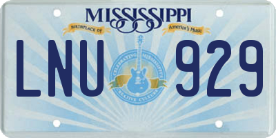 MS license plate LNU929