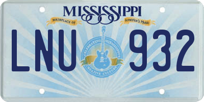 MS license plate LNU932