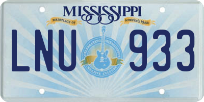 MS license plate LNU933