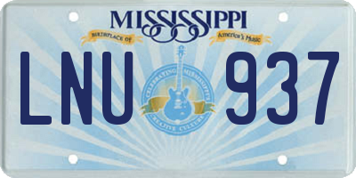 MS license plate LNU937