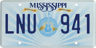 MS license plate LNU941