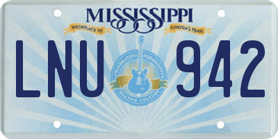 MS license plate LNU942