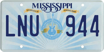 MS license plate LNU944