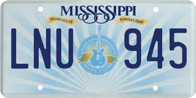 MS license plate LNU945