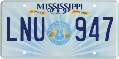 MS license plate LNU947