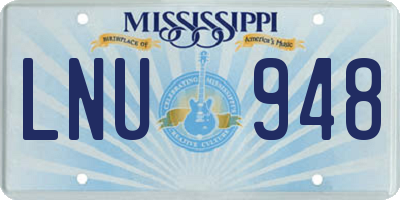 MS license plate LNU948