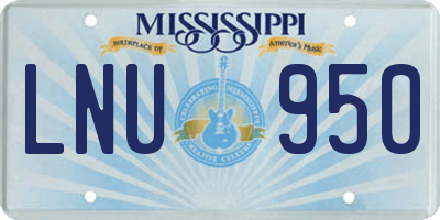 MS license plate LNU950