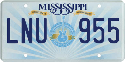 MS license plate LNU955