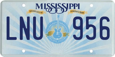 MS license plate LNU956