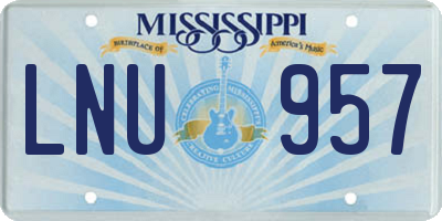 MS license plate LNU957