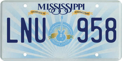 MS license plate LNU958