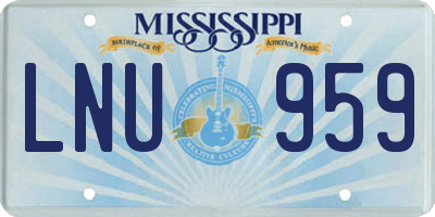 MS license plate LNU959