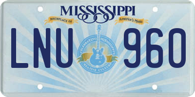 MS license plate LNU960