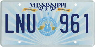 MS license plate LNU961