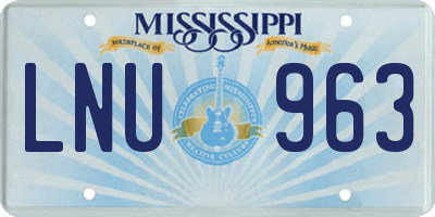 MS license plate LNU963
