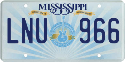 MS license plate LNU966