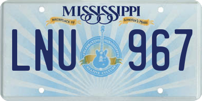 MS license plate LNU967