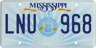 MS license plate LNU968