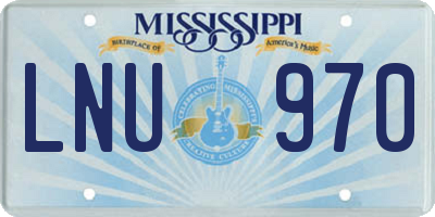 MS license plate LNU970