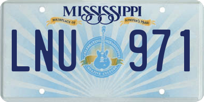 MS license plate LNU971
