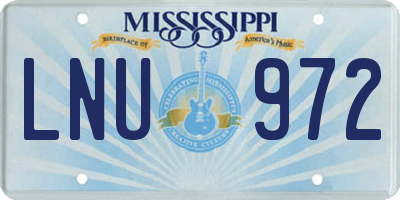 MS license plate LNU972