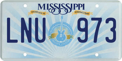 MS license plate LNU973