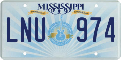 MS license plate LNU974