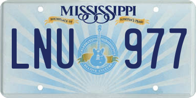 MS license plate LNU977